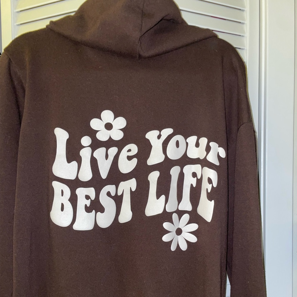 Womens graphic zip-up hoodie
